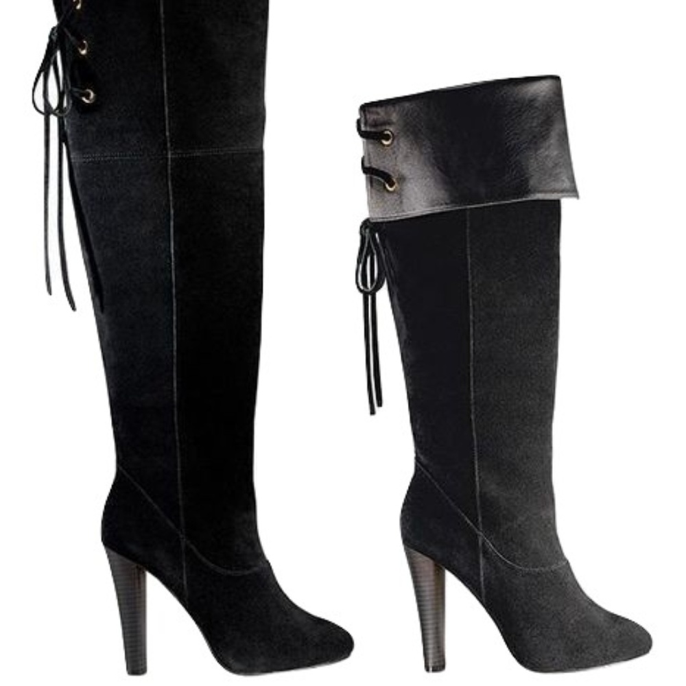 GENUINE SUEDE OVER N OVER, OVER-THE-KNEE BOOTS - Picture 1 of 4